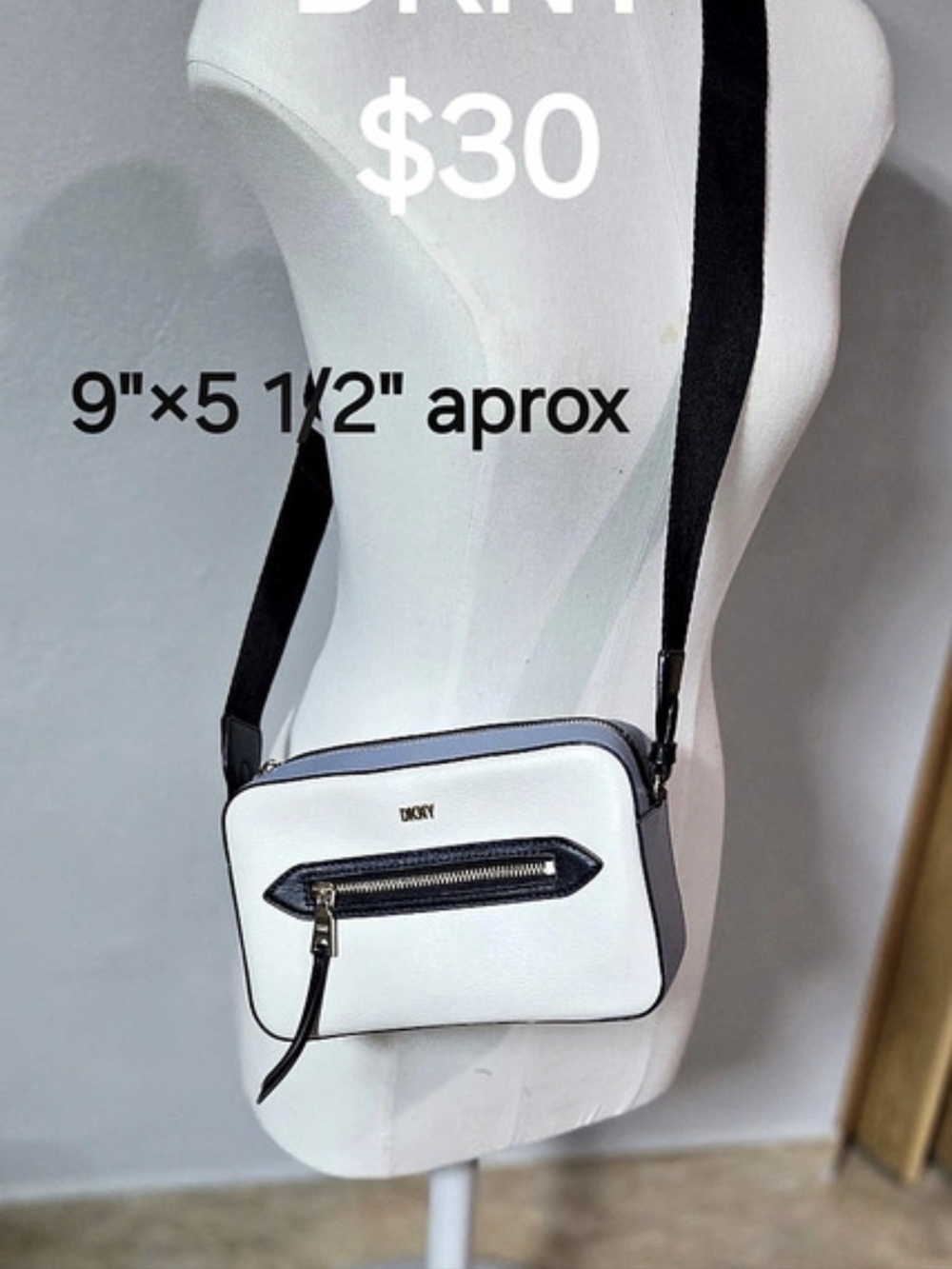 DKNY Crossbody Bag in Blue, White & Black